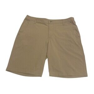 Lululemon ABC Shorts Mens 34 Khaki Beige Warpstreme 9” Legacy Hem Logo Classic
